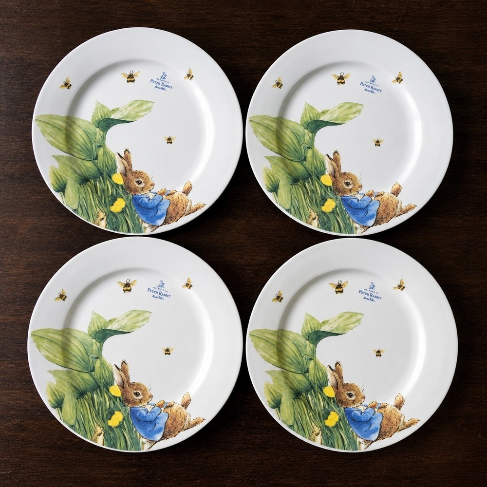 NEW Beatrix Potter Peter Rabbit 10.75" Dinner Plates Set of 4 Zrike Brands